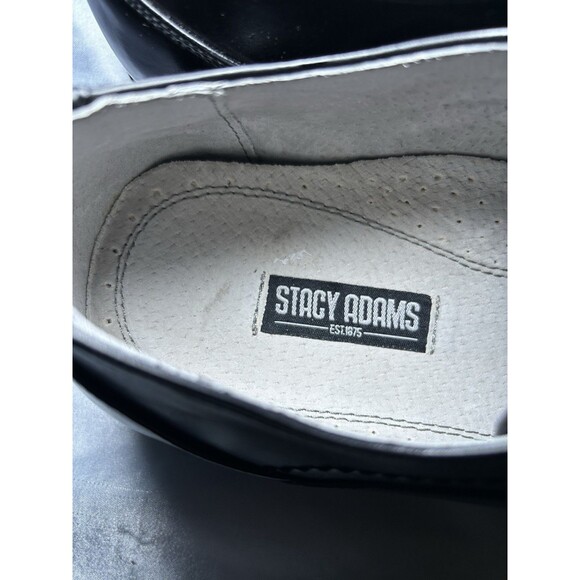 Stacy Adams Men’s Lace Up Square Toe Black Dress Shoes Size 9W - Picture 6 of 6